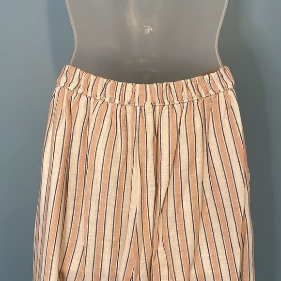 American Eagle Pants Striped Cotton Linen Wide Leg Pants - Picture 8 of 11